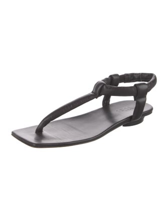 Tibi Leather T-Strap Sandals