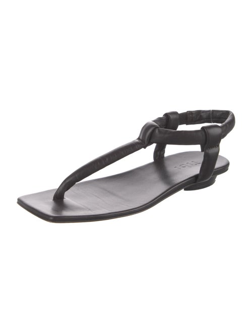 Tibi Leather T-Strap Sandals