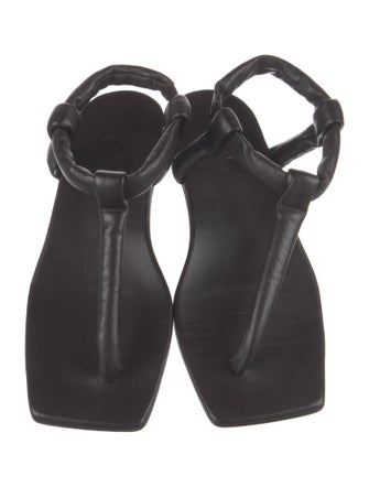 Tibi Leather T-Strap Sandals