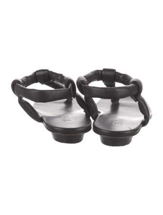 Tibi Leather T-Strap Sandals