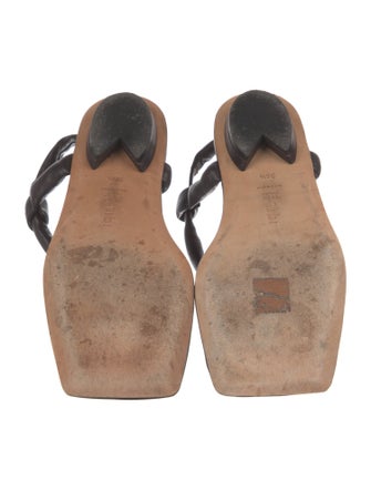 Tibi Leather T-Strap Sandals