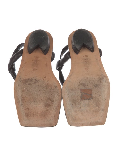 Tibi Leather T-Strap Sandals