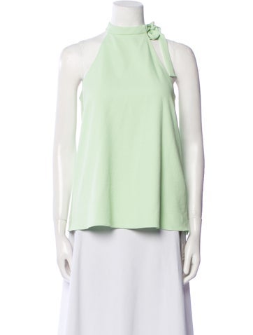 Tibi Tops Tie Neck Sleeveless Blouse XS