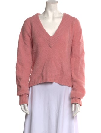 Tibi Alpaca V-Neck Sweater