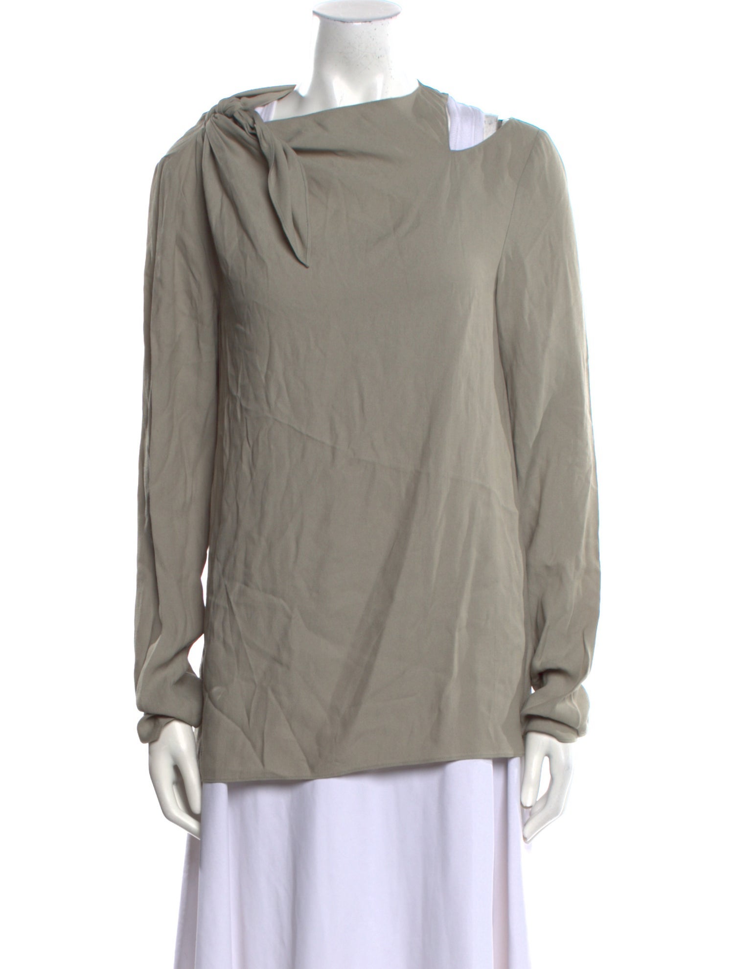 Tibi Cowl Neck Long Sleeve Blouse