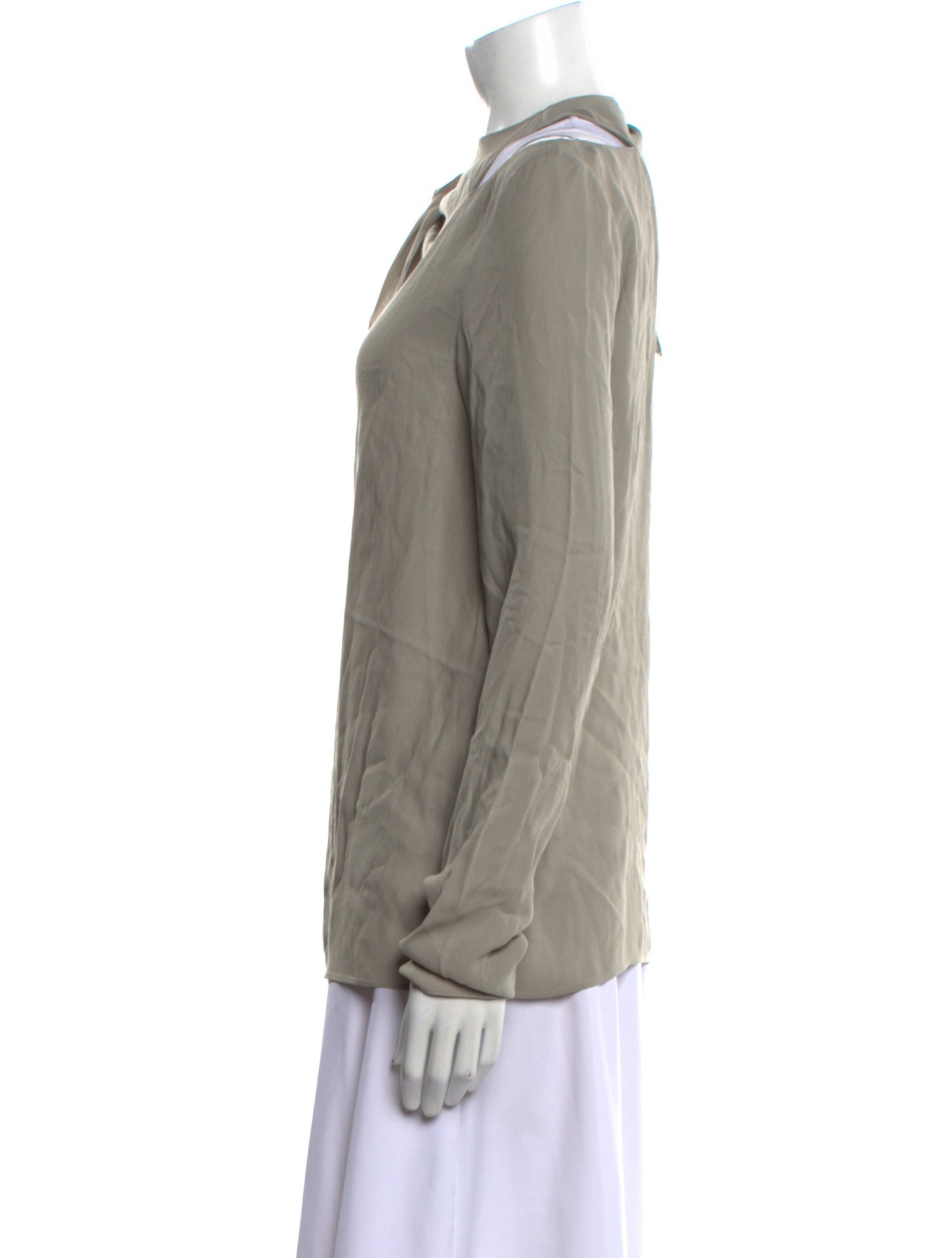 Tibi Cowl Neck Long Sleeve Blouse