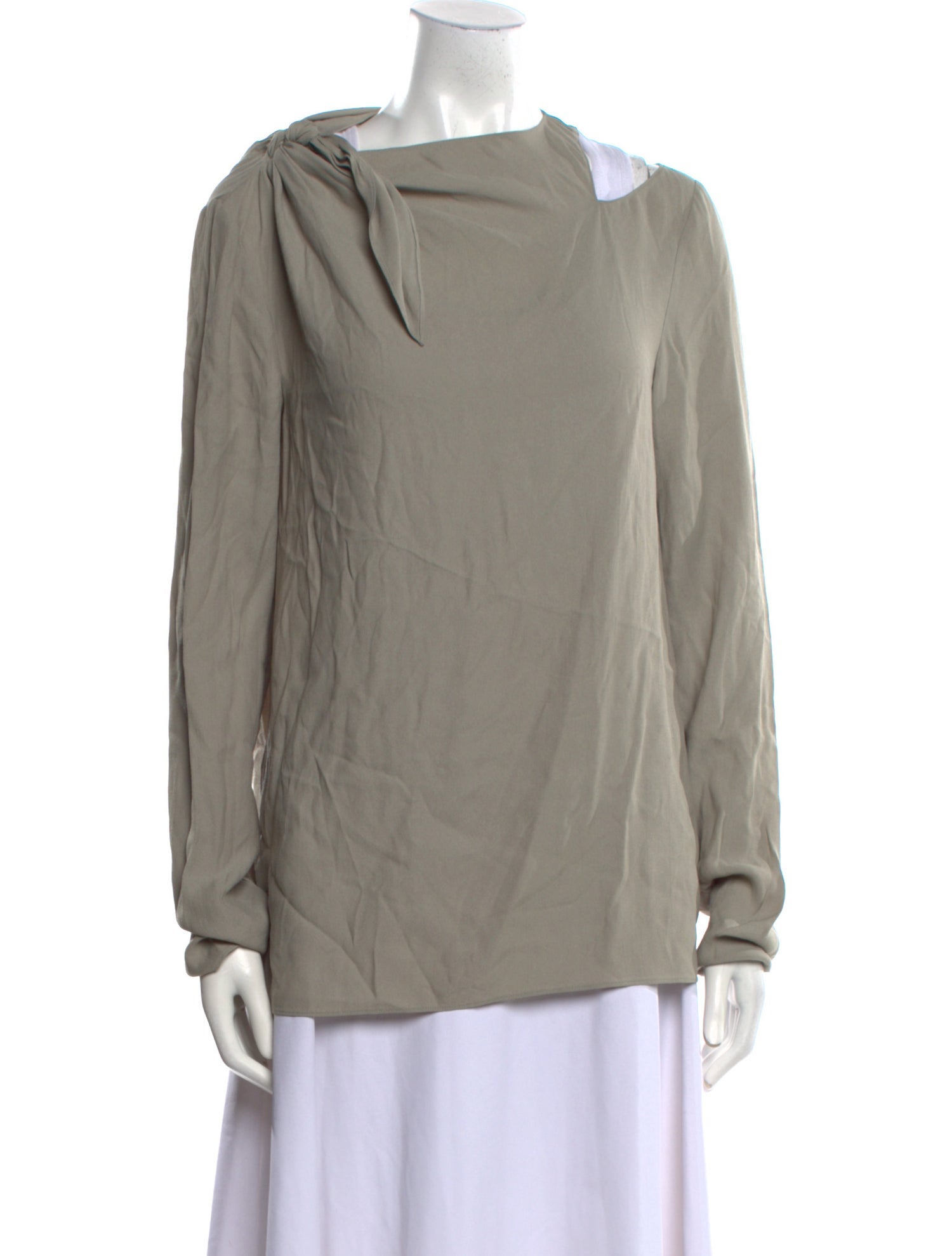 Tibi Cowl Neck Long Sleeve Blouse