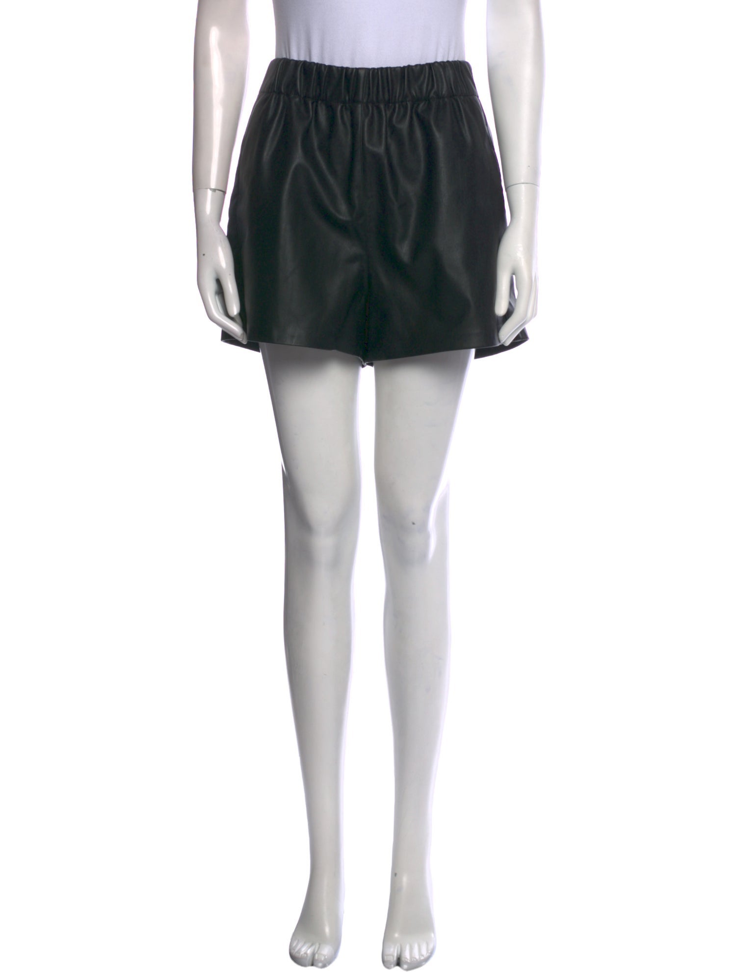 Tibi Leather Mini Shorts