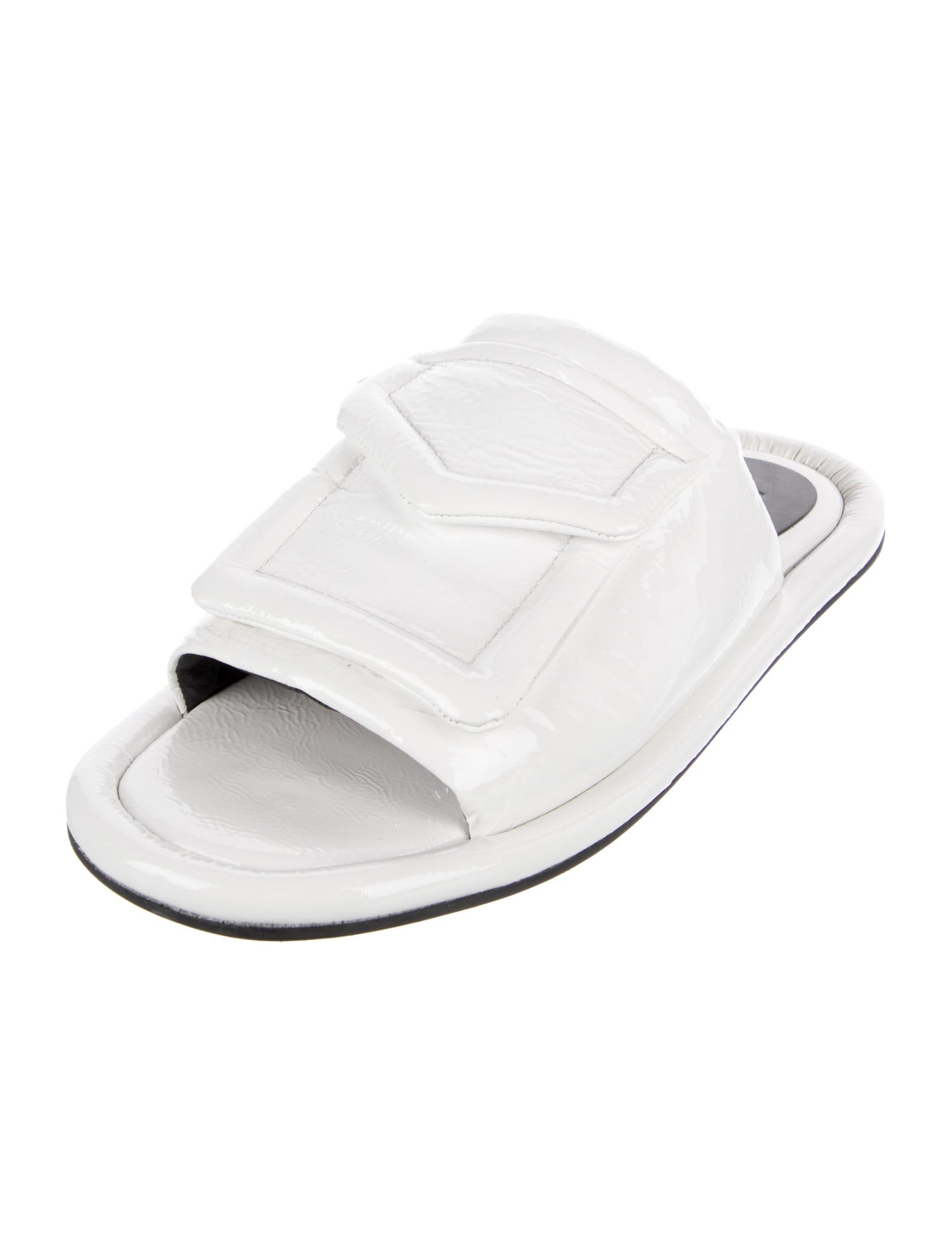 Tibi Patent Leather Slides