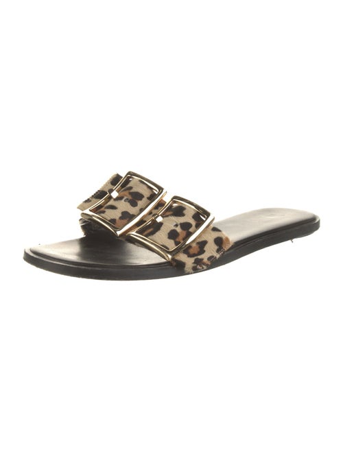 Tibi Ponyhair Animal Print Slides
