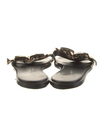 Tibi Ponyhair Animal Print Slides