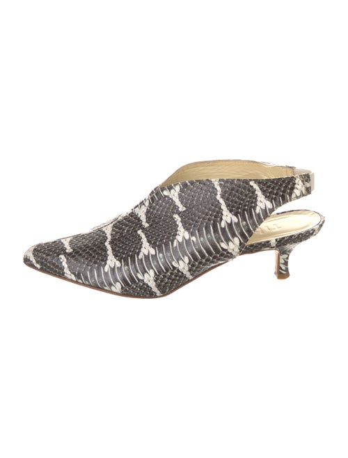 Tibi Snakeskin Animal Print Slingback Pumps