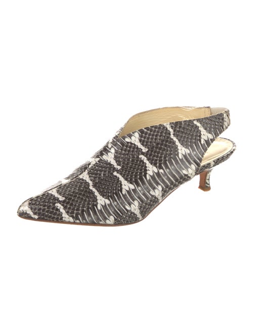 Tibi Snakeskin Animal Print Slingback Pumps