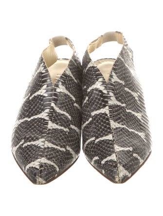 Tibi Snakeskin Animal Print Slingback Pumps