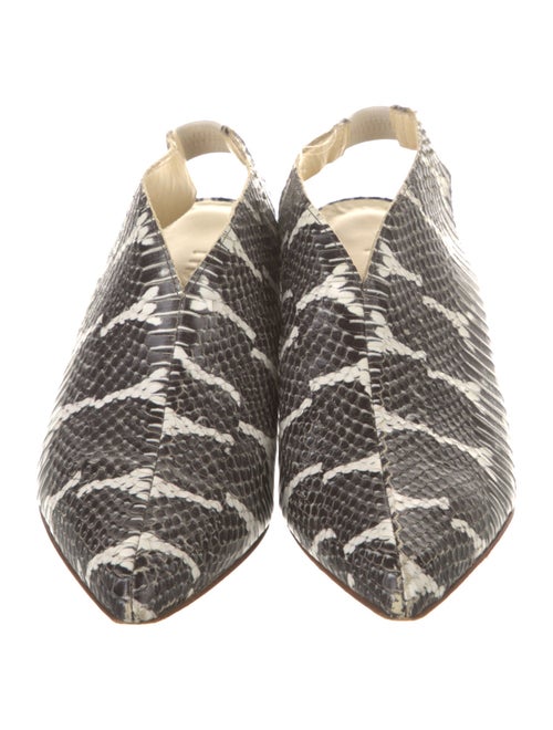 Tibi Snakeskin Animal Print Slingback Pumps
