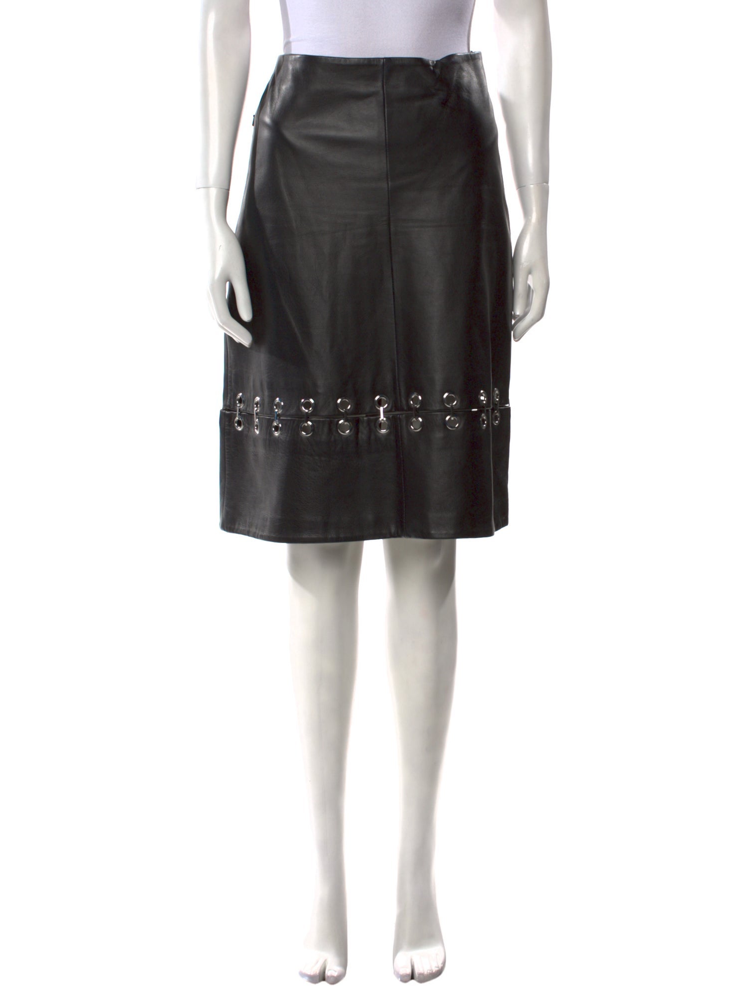 Tibi Leather Knee-Length Skirt