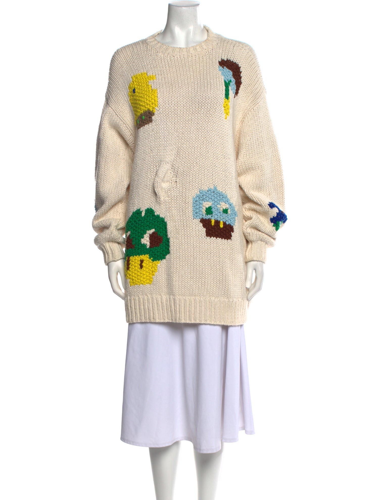 Tibi Printed Crew Neck Sweater