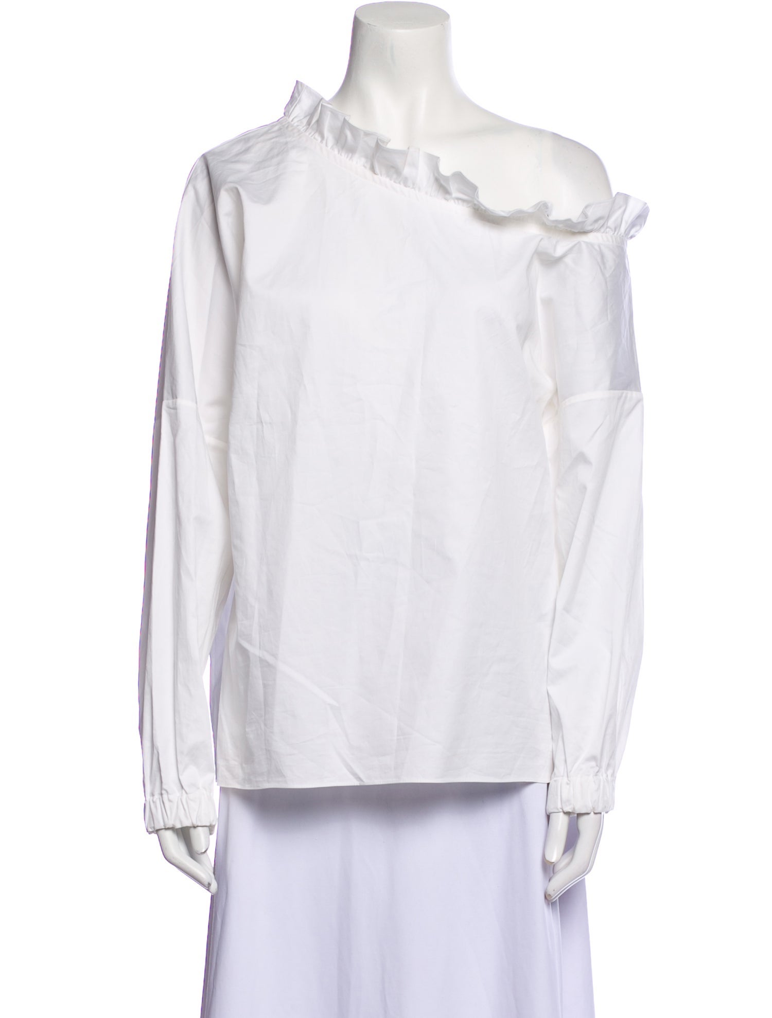Tibi Asymmetrical Long Sleeve Blouse
