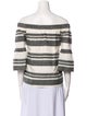 Tibi Striped Off-The-Shoulder Crop Top