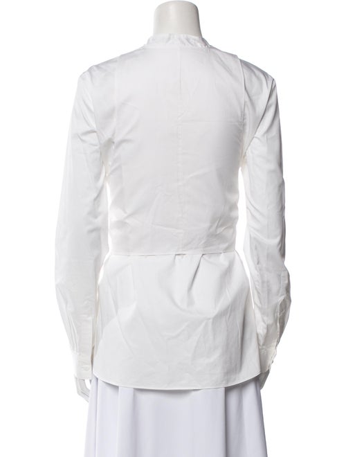 Tibi Mock Neck Long Sleeve Button-Up Top