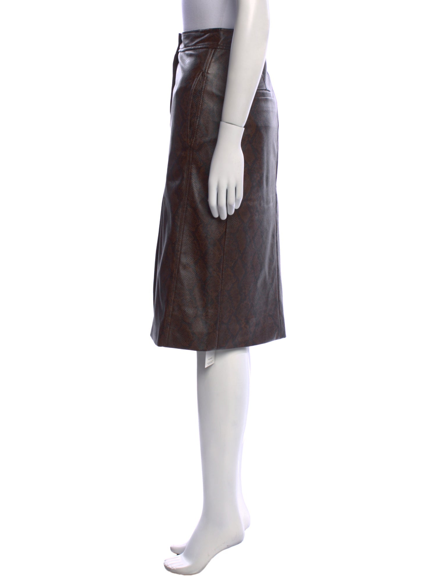 Tibi Leather Knee-Length Skirt