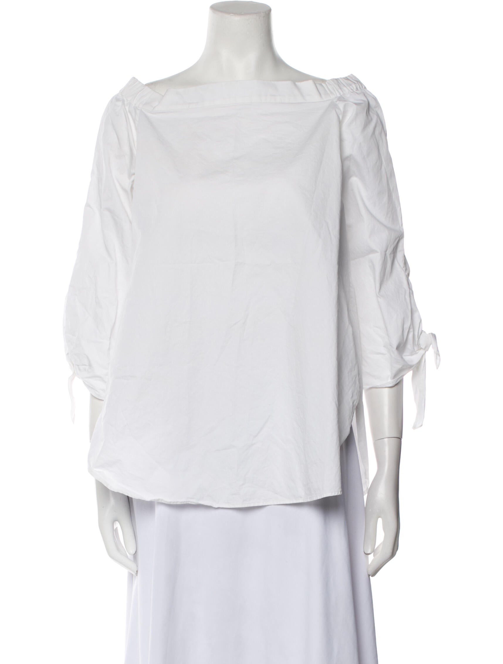 Tibi Bateau Neckline Three-Quarter Sleeve Blouse