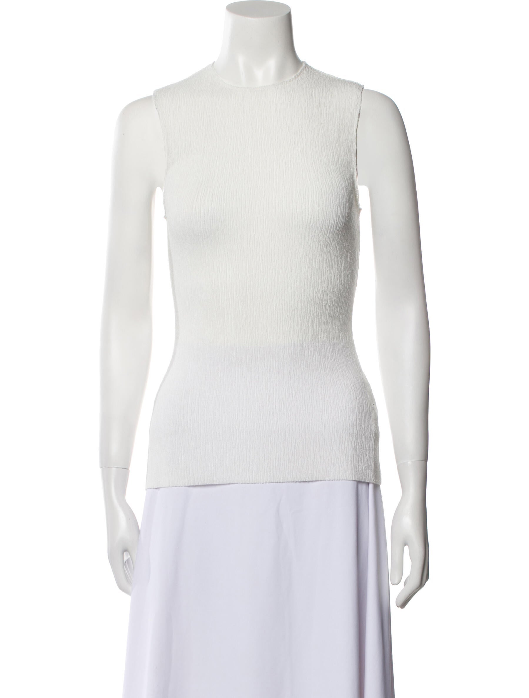 Tibi Crew Neck Sleeveless Top
