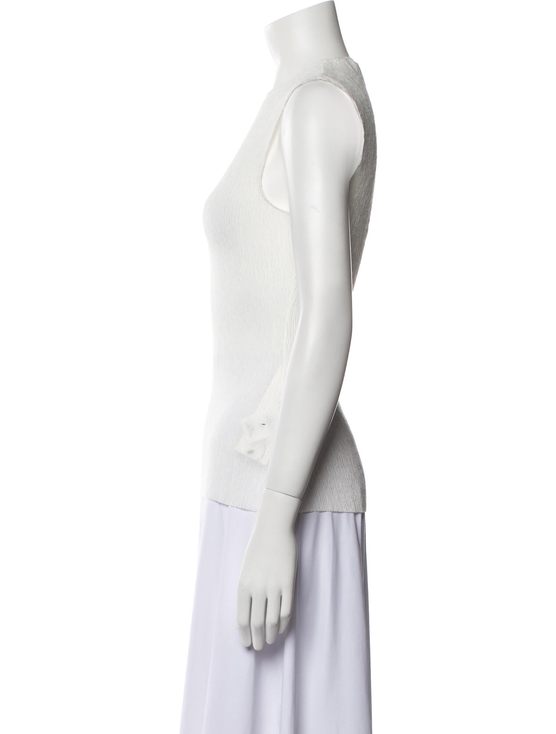 Tibi Crew Neck Sleeveless Top