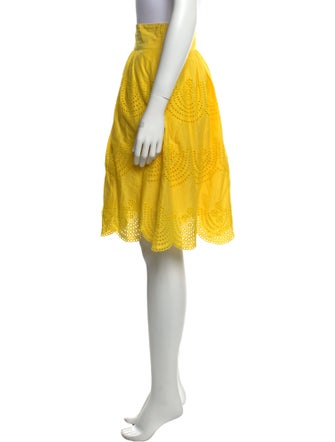 Tibi Eyelet Trim Knee-Length Skirt