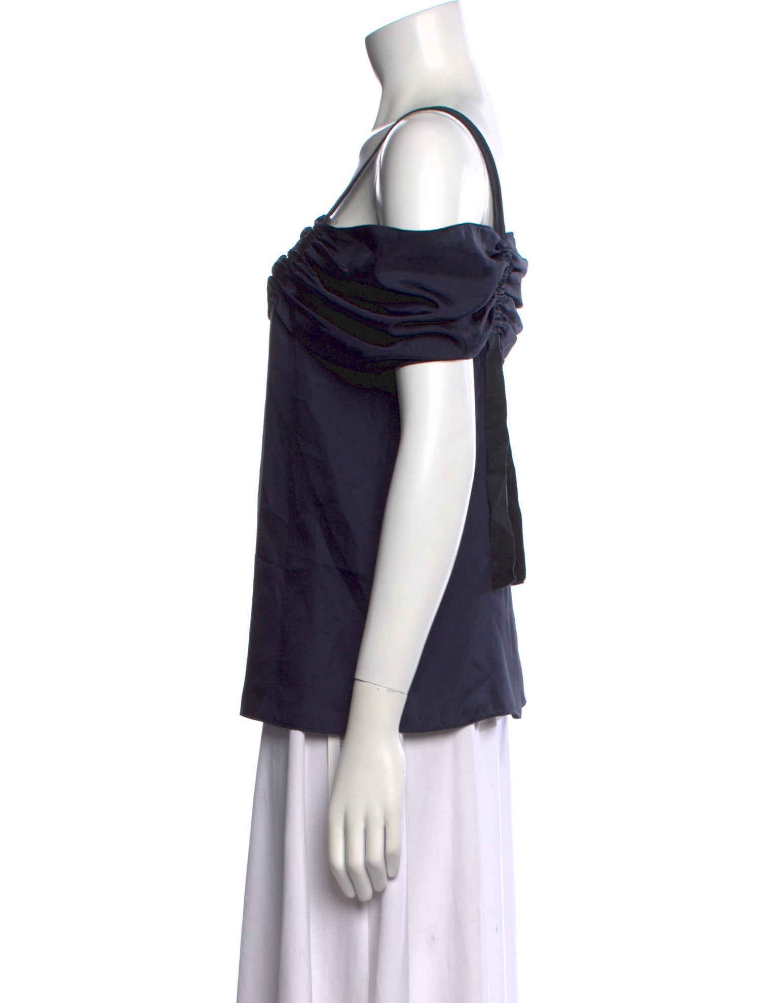 Tibi Square Neckline Short Sleeve Blouse