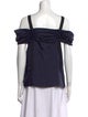Tibi Square Neckline Short Sleeve Blouse
