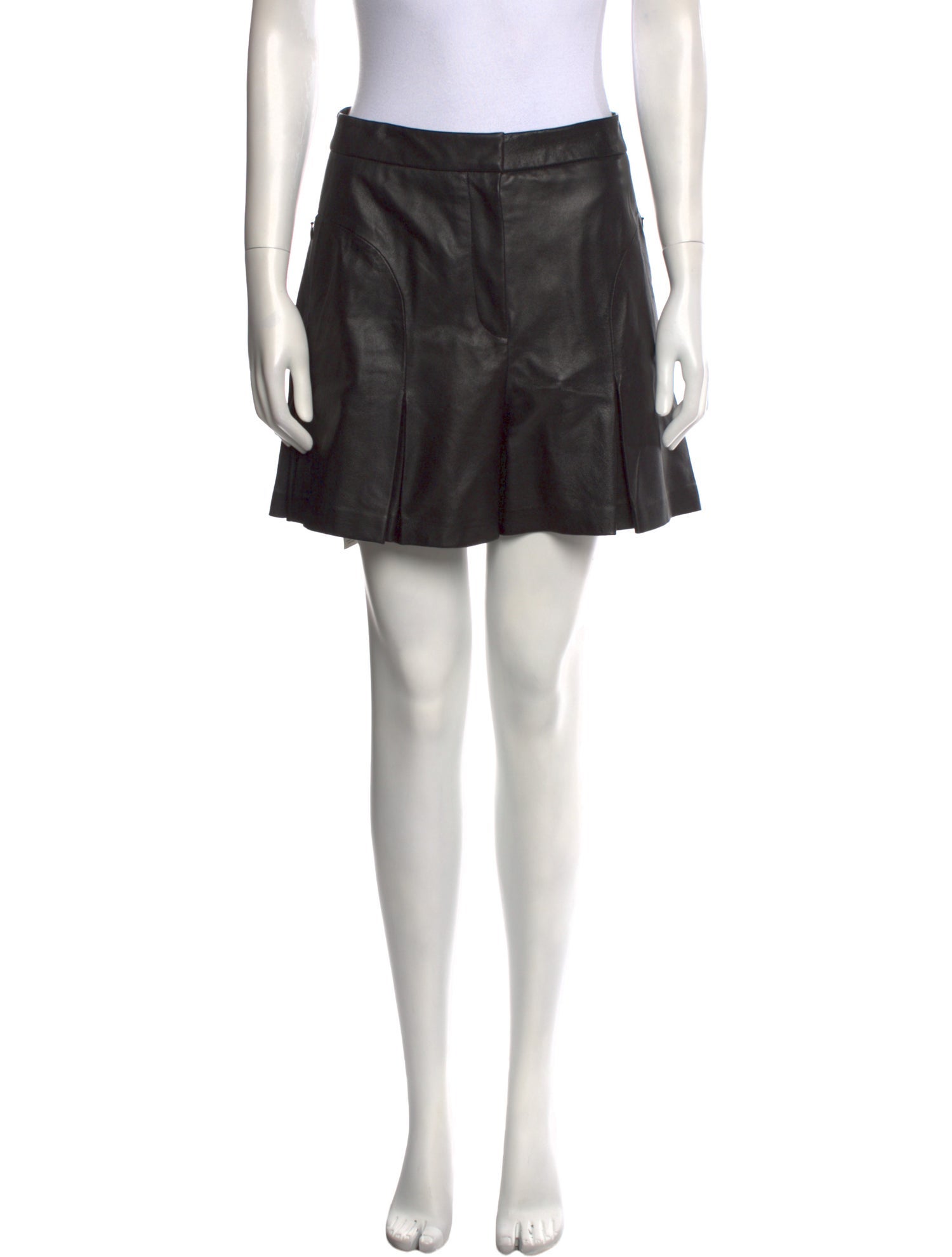 Tibi Lamb Leather Knee-Length Shorts