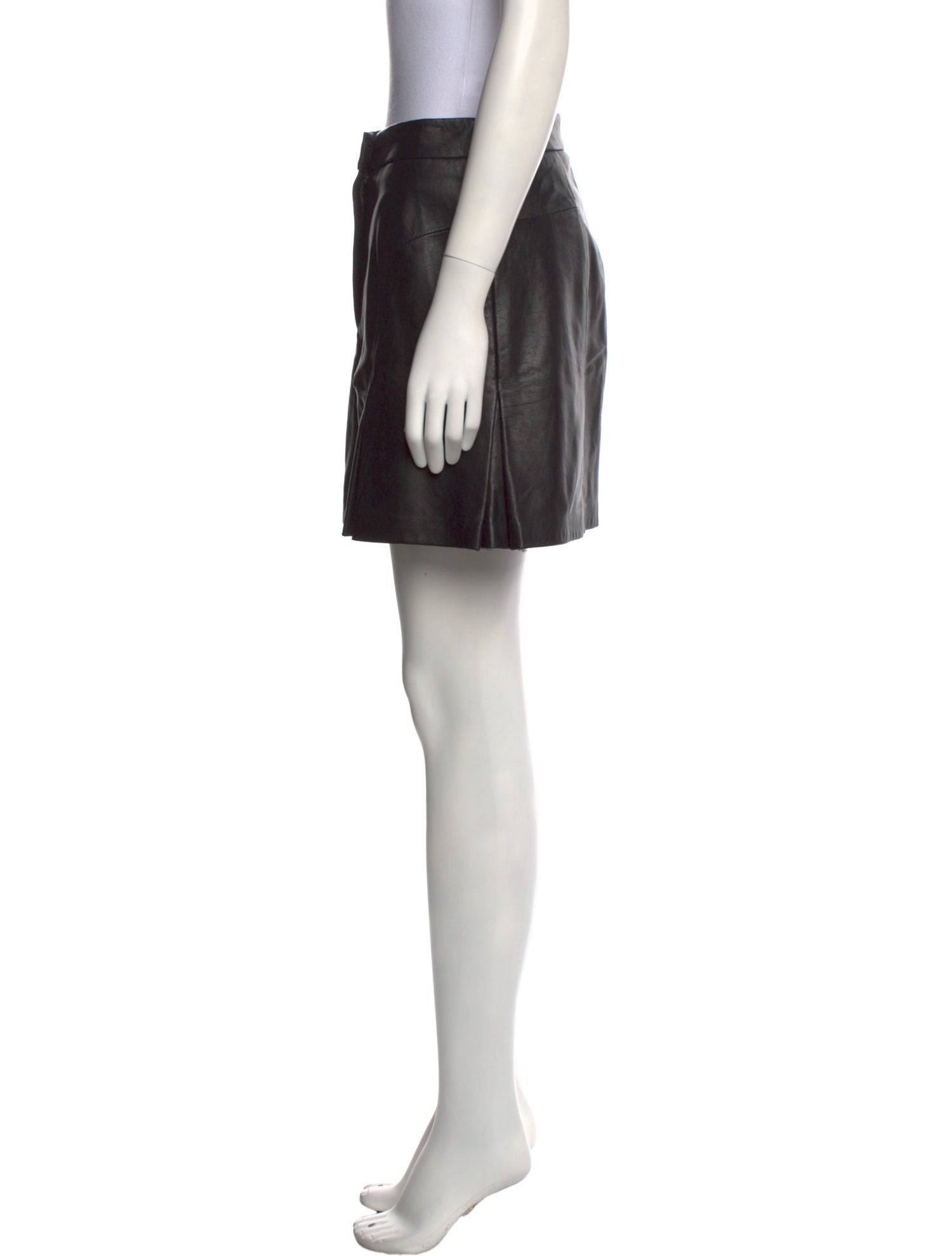 Tibi Lamb Leather Knee-Length Shorts