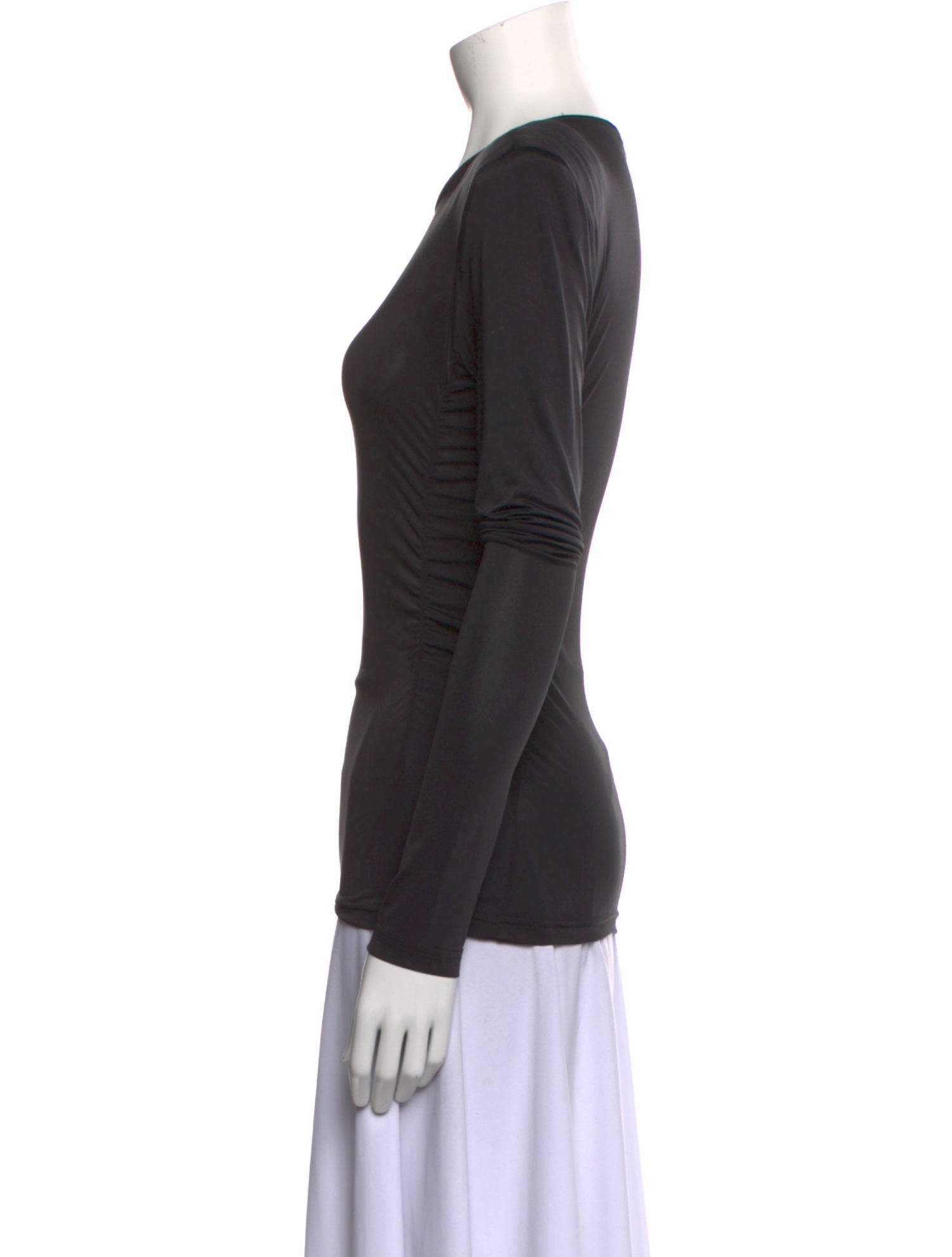 Tibi Crew Neck Long Sleeve T-Shirt