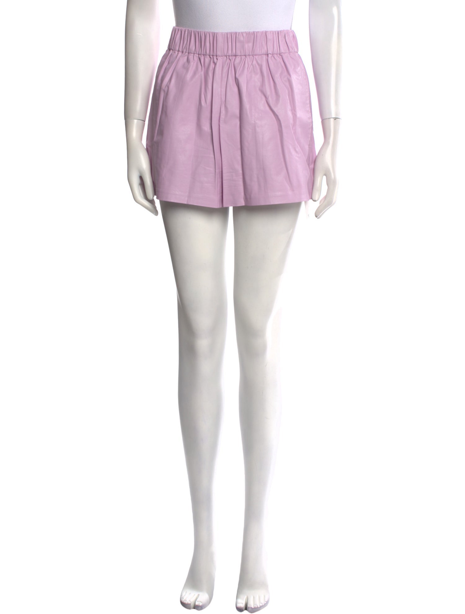 Tibi Faux Leather Mini Shorts