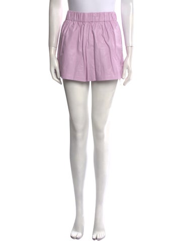 Tibi Shorts Faux Leather Mini XS