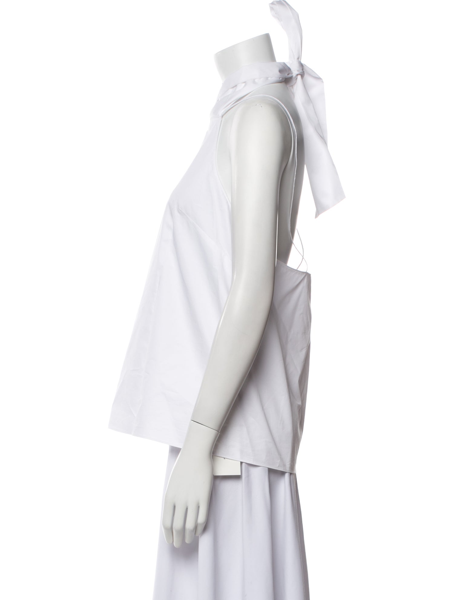 Tibi Halterneck Sleeveless Button-Up Top