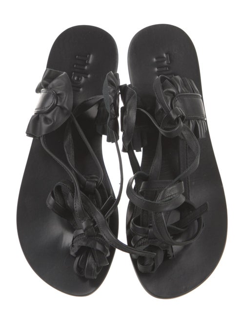 Tibi Suede Ruffle Embellishment Gladiator Sandals