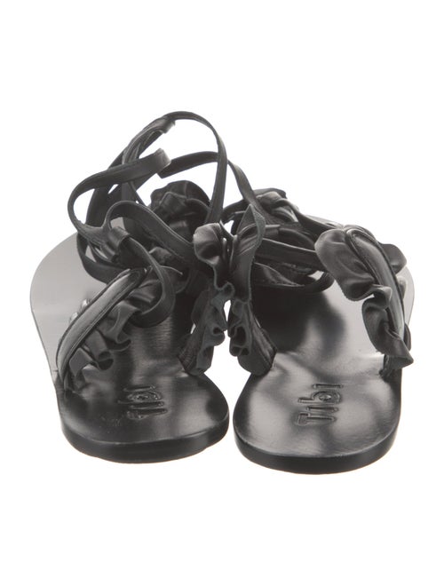 Tibi Suede Ruffle Embellishment Gladiator Sandals