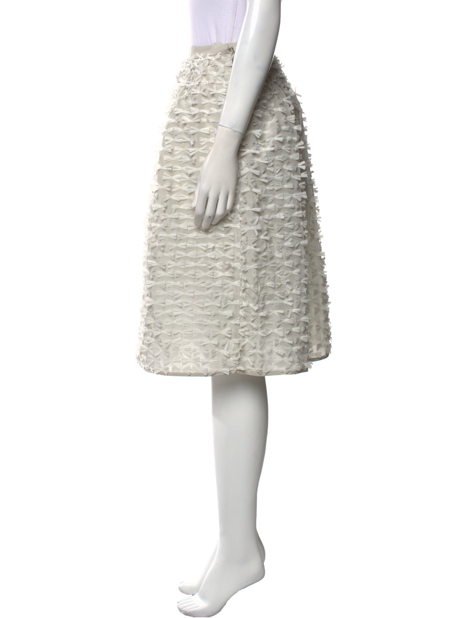 Tibi Embroidered Accent Knee-Length Skirt