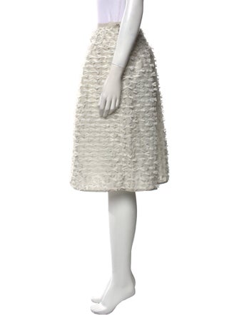 Tibi Embroidered Accent Knee-Length Skirt