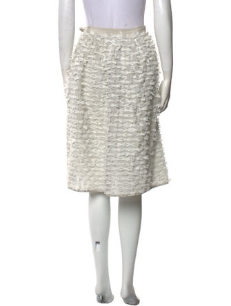 Tibi Embroidered Accent Knee-Length Skirt