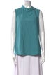 Tibi Mock Neck Sleeveless Blouse