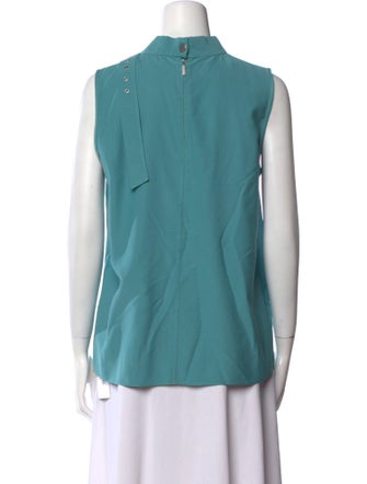 Tibi Mock Neck Sleeveless Blouse
