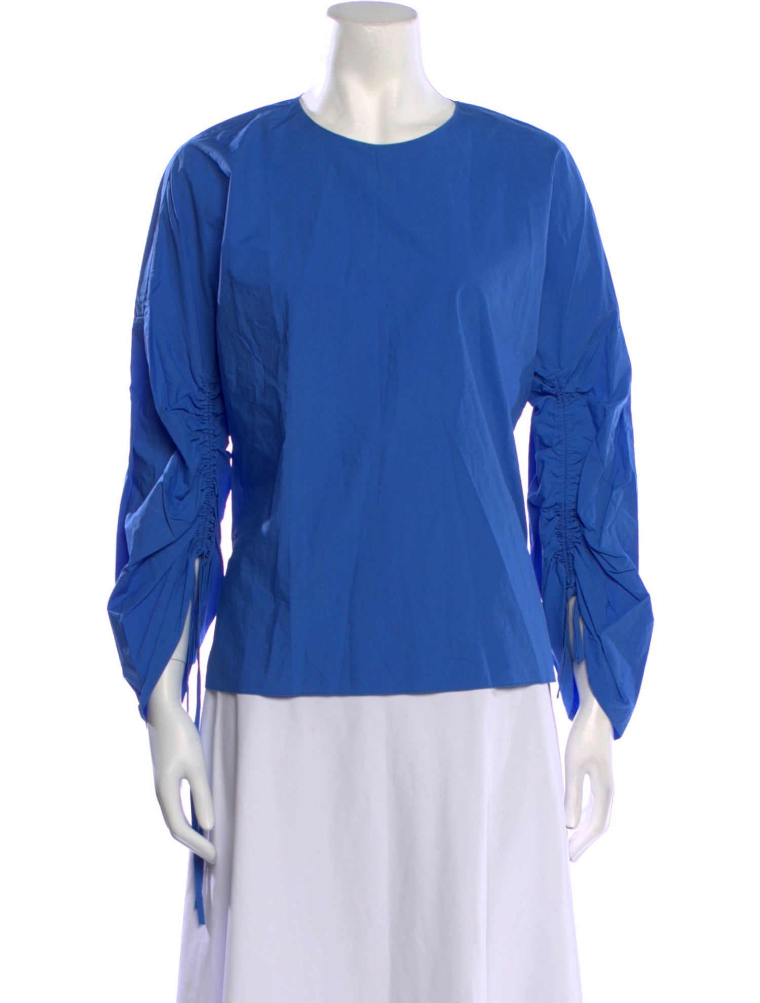 Tibi Crew Neck Long Sleeve Blouse