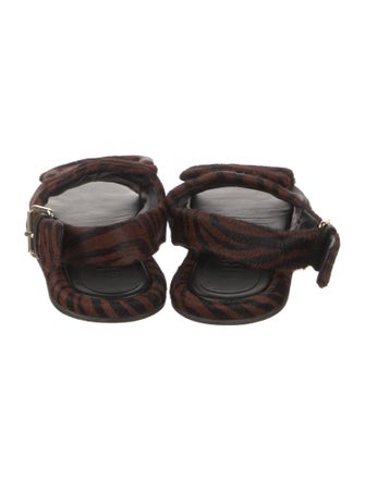 Tibi Ponyhair Printed Slingback Sandals