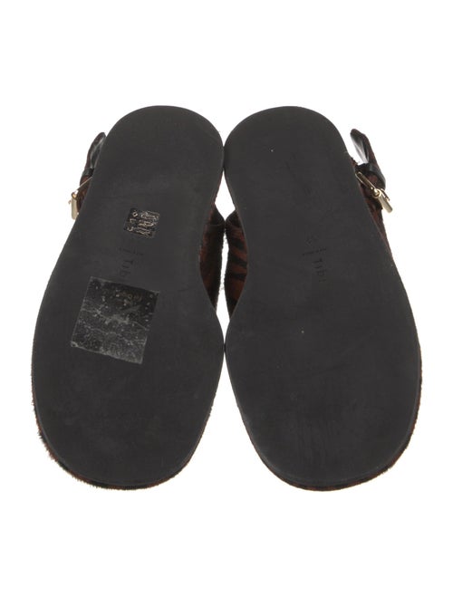 Tibi Ponyhair Printed Slingback Sandals