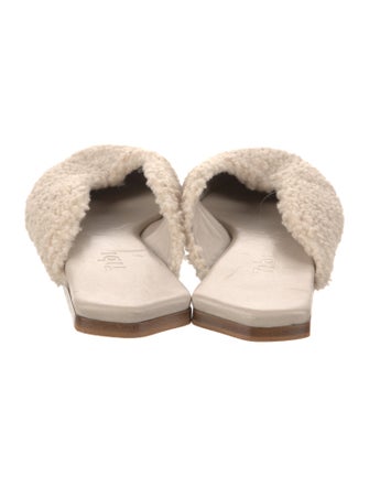 Tibi Shearling Printed Mules