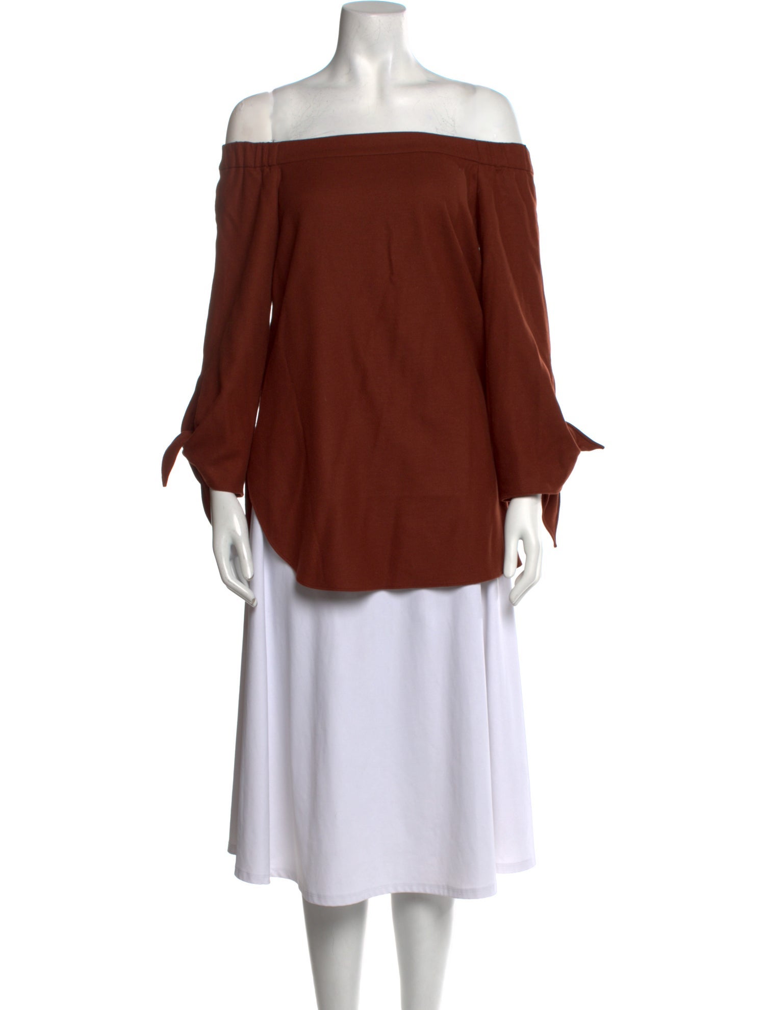 Tibi Off-The-Shoulder Three-Quarter Sleeve Tunic