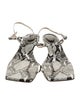 Tibi Embossed Leather Animal Print T-Strap Sandals